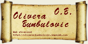 Olivera Bunbulović vizit kartica